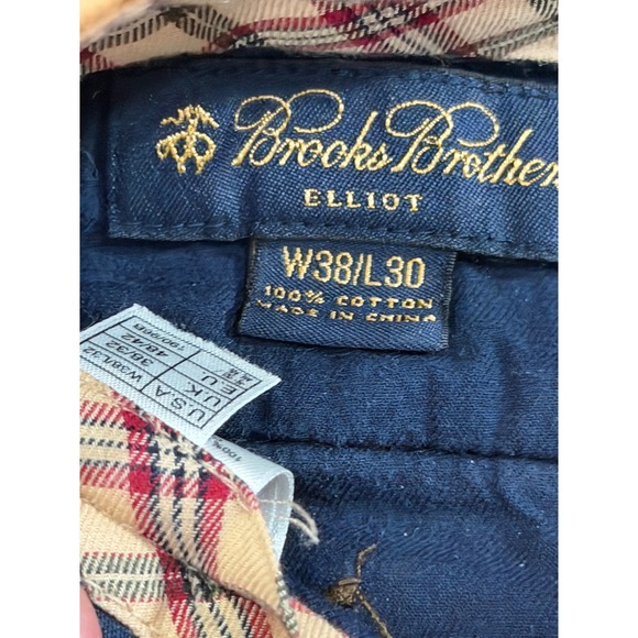Brooks Brothers Elliot Mens 38x30 Brown Corduroy Pleated Cuffed Pants100% Baggy - Picture 4 of 8